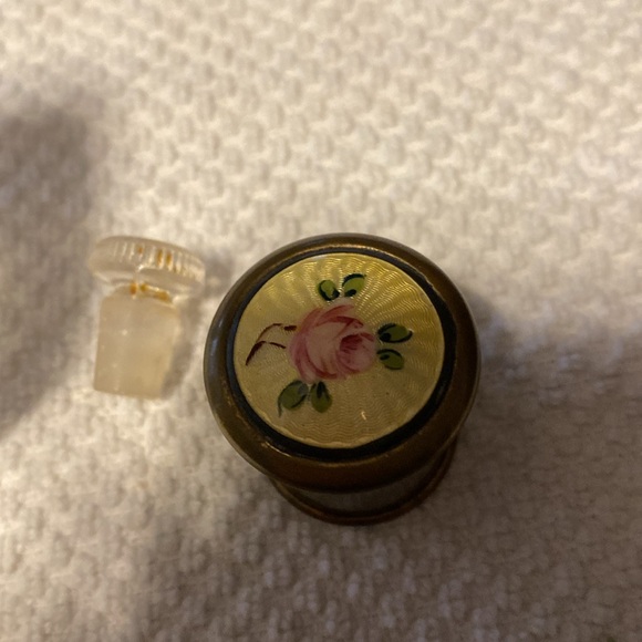 1900-1920 Art Deco Perfume Bottle glass w/Guilloche top France - Picture 10 of 10